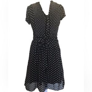 Dressbarn Black & White Polka Dot Dress Sz 4 Petite